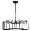 Wired 1-Light Horizontal Cage Pendant - Black Ceiling Access Lighting 