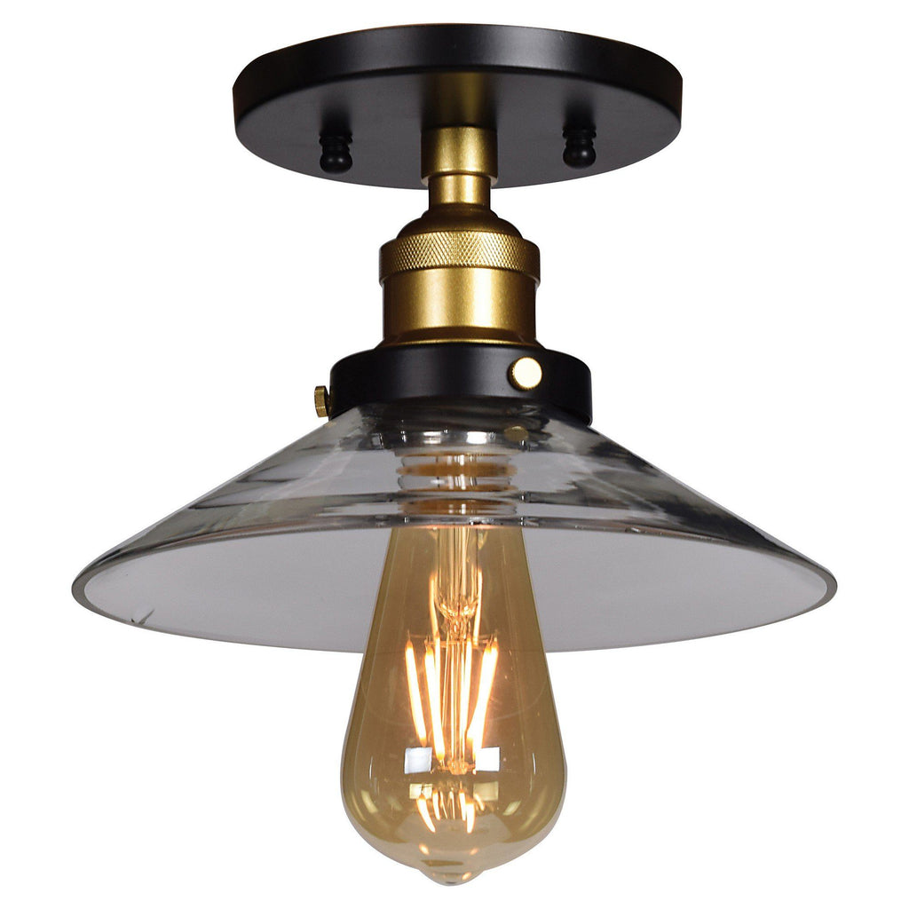 The District 1-Light Retro Semi-Flush Ceiling Access Lighting 