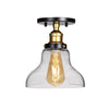 The District 1-Light Retro Semi-Flush with Bowl Glass Shade Ceiling Access Lighting 