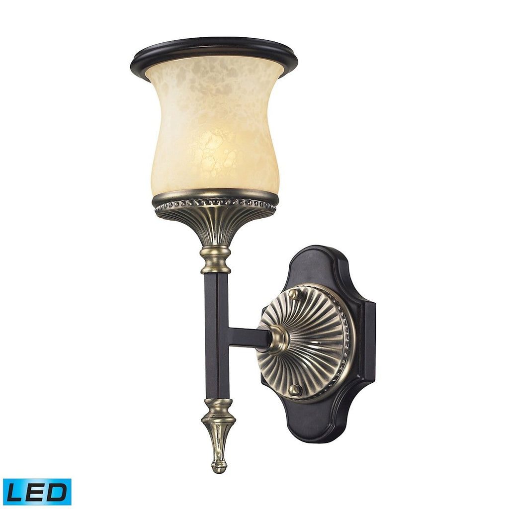 Georgian Court 1 Light LED Wall Sonce In Antique Bronze And Dark Umber Wall Sconce Elk Lighting 