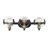 Amari 3 Light Bath Vanity in Black with Aged Brass Accents Bath Fixture Golden Lighting 