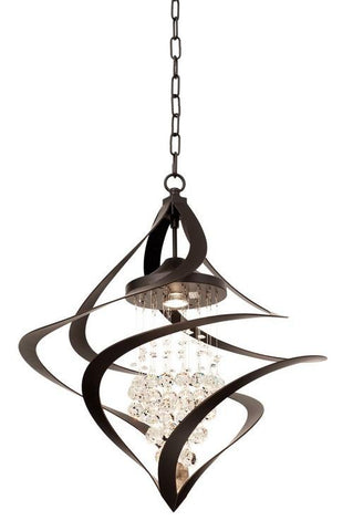 Oxford 24"w Old Bronze Foyer Pendant with Crystal Ceiling Kalco 