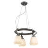 Hollis 16"w Chandelier in Aged Steel with Opal Glass Ceiling Golden Lighting 