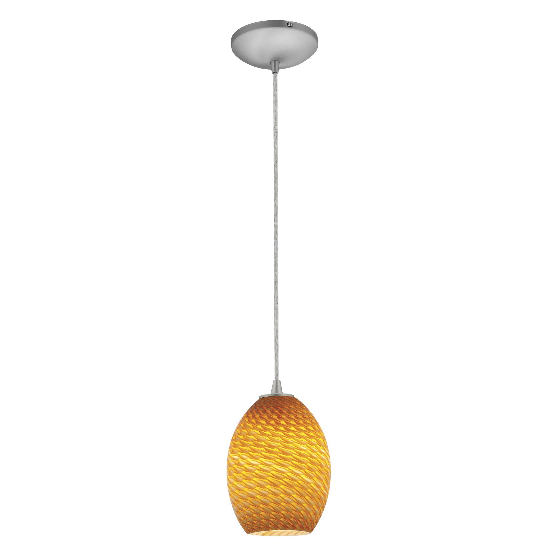Brandy FireBird 1-Light Pendant - Brushed Steel Ceiling Access Lighting 