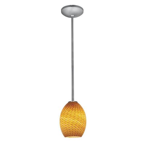 Brandy FireBird 1-Light Pendant - Brushed Steel Ceiling Access Lighting 