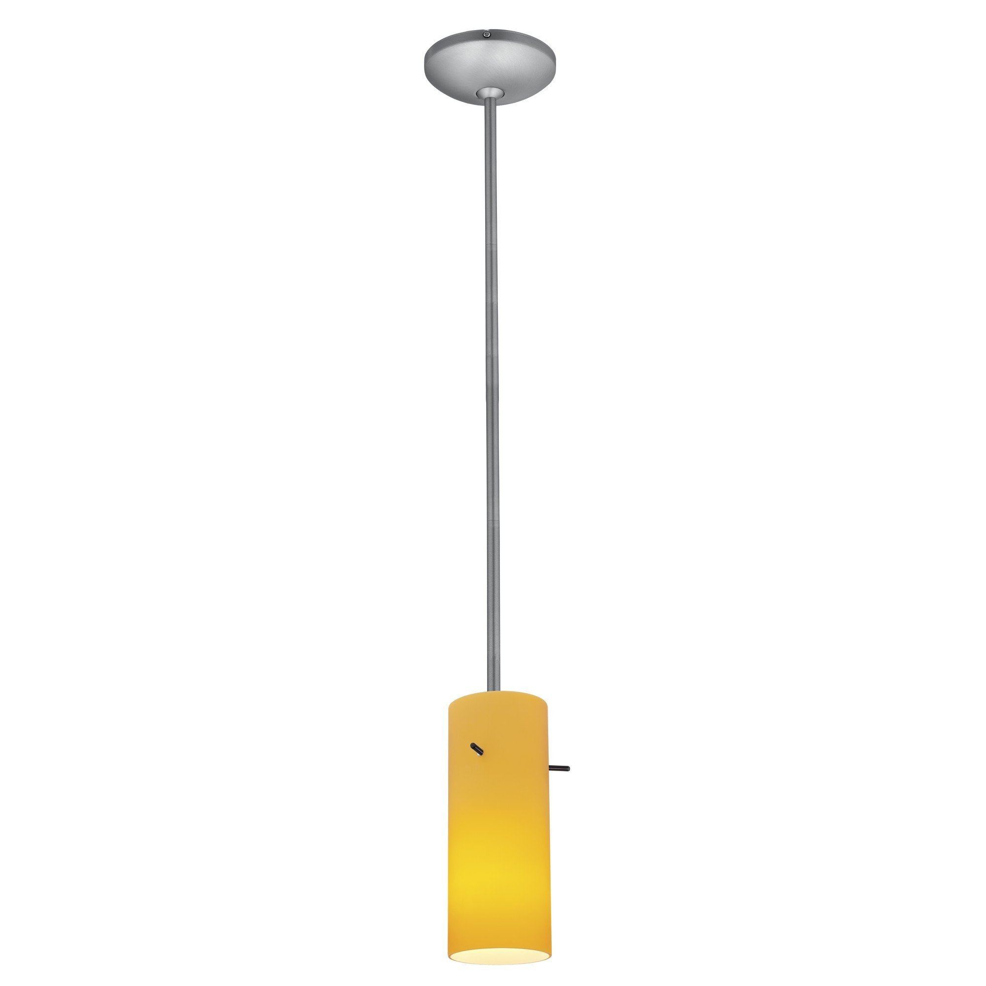 Cylinder 1-Light Pendant - Brushed Steel Ceiling Access Lighting 