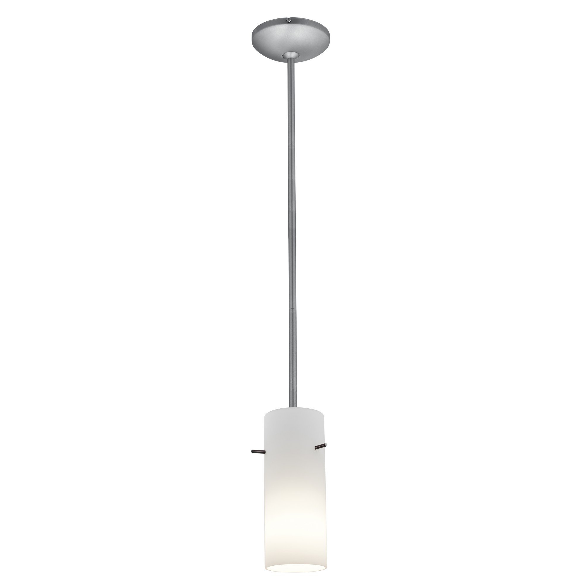 Cylinder 1-Light Pendant - Brushed Steel Ceiling Access Lighting 