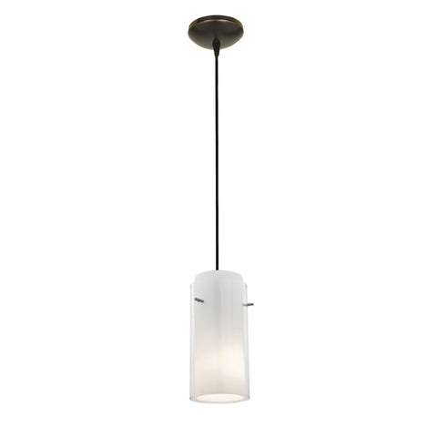Glass`n Glass Cylinder 1-Light Pendant - Oil Rubbed Bronze Ceiling Access Lighting 