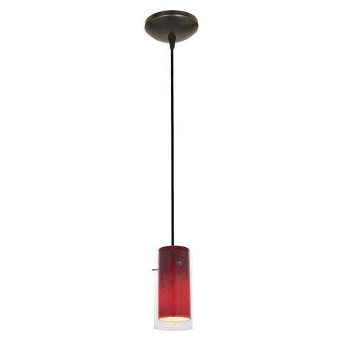 Glass`n Glass Cylinder 1-Light Pendant - Oil Rubbed Bronze (ORB) Ceiling Access Lighting 
