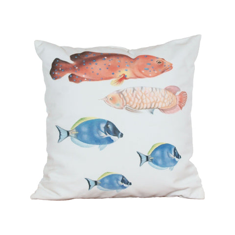 Fish 2 Hand-painted 20x20 Outdoor Pillow