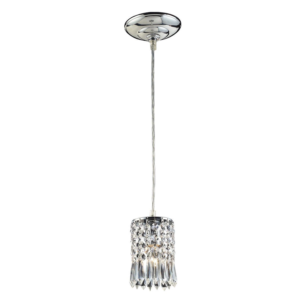 Optix Pendant In Polished Chrome And Clear Crystal Ceiling Elk Lighting 