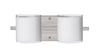 Pogo 2-Light Bath Fixture (Chrome or Satin Nickel) Wall Besa Lighting White/Silver Satin Nickel 5W LED G9