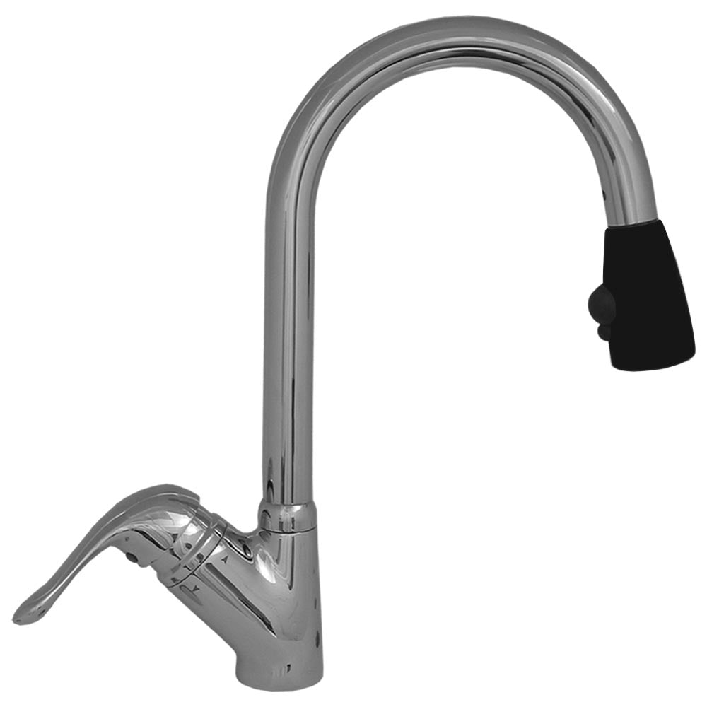 Rainforest Single Hole/Single Lever Handle Faucet with Black Spray Head