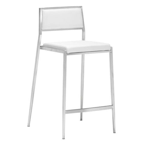 Dolemite Counter Chair White (Set of 2) Furniture Zuo 