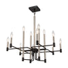 To Circuit with Love 12-Lt Chandelier - Textured Black/Brushed Nickel Ceiling Varaluz 