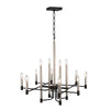 To Circuit with Love 12-Lt Chandelier - Textured Black/Brushed Nickel Ceiling Varaluz 