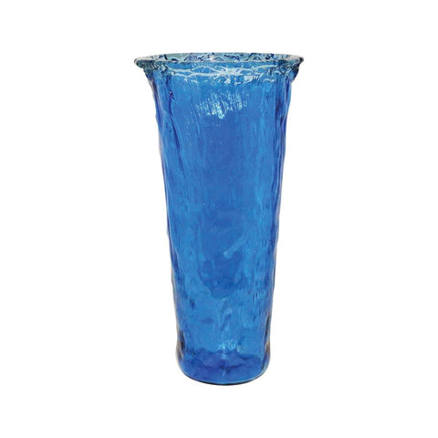 Rhea 20"h Blue Glass Vase