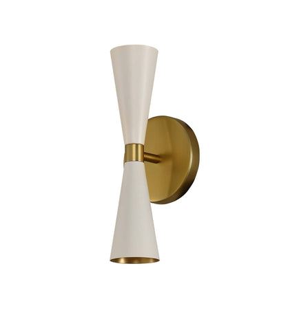 Milo 12"h 2 Light ADA Wall Sconce - White and Brass Wall Kalco White 