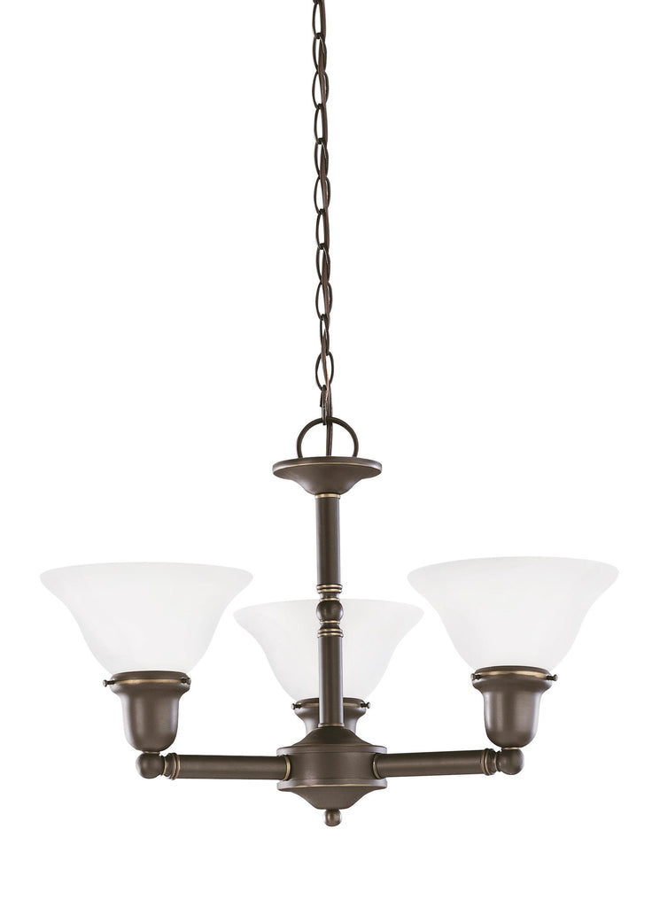 Sussex Three Light LED Chandelier - Heirloom Bronze Ceiling Sea Gull Lighting 