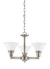 Sussex Three Light LED Chandelier - Brushed Nickel Ceiling Sea Gull Lighting 