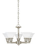 Sussex Five Light LED Chandelier - Brushed Nickel Ceiling Sea Gull Lighting 