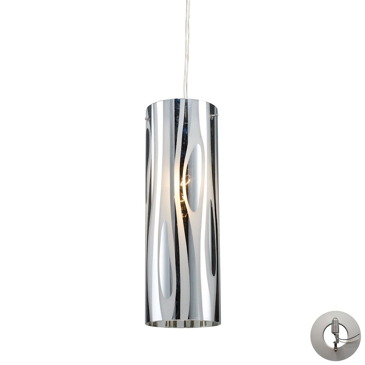 Chromia Pendant In Polished Chrome - Includes Recessed Lighting Kit Ceiling Elk Lighting 