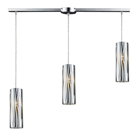 Chromia 3 Light Pendant In Polished Chrome Ceiling Elk Lighting 