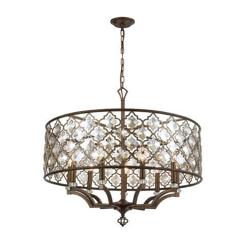 Armand 9 Pendant Weathered Bronze Ceiling Elk Lighting 