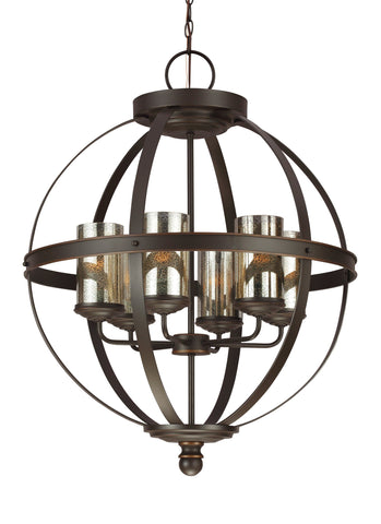 Sfera Six Light Chandelier - Autumn Bronze Ceiling Sea Gull Lighting 