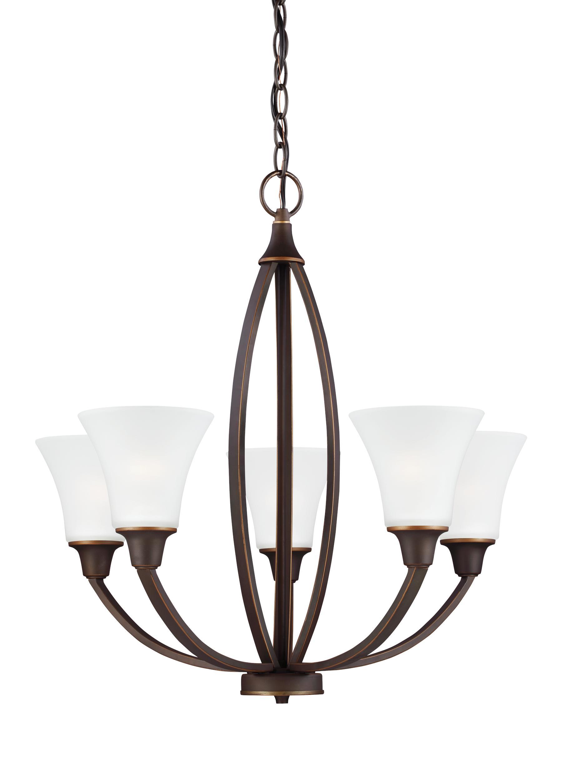 Metcalf Five Light Chandelier - Autumn Bronze Ceiling Sea Gull Lighting 