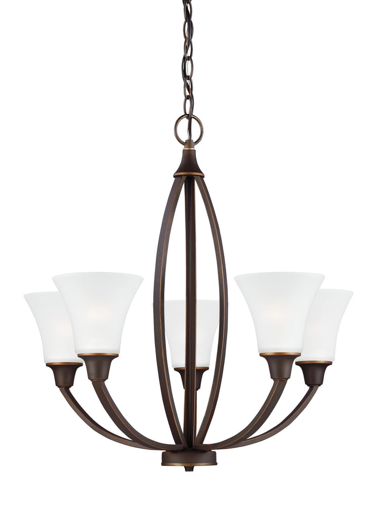 Metcalf Five Light Chandelier - Autumn Bronze Ceiling Sea Gull Lighting 