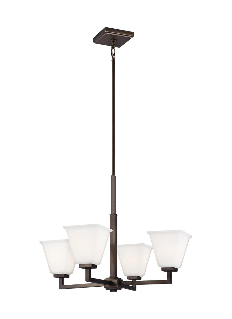 Ellis Harper Four Light Chandelier - Brushed Oil Rubbed Bronze Ceiling Sea Gull Lighting 