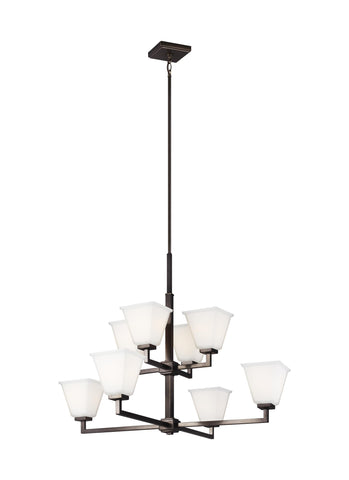 Ellis Harper Eight Light LED Chandelier - Brushed Oil Rubbed Bronze Ceiling Sea Gull Lighting 