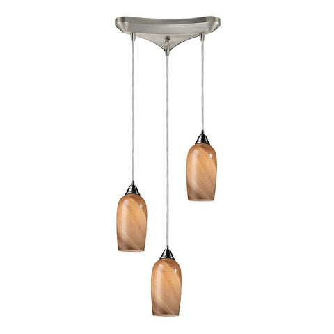 Sandstone 3 Light Pendant In Satin Nickel Ceiling Elk Lighting 