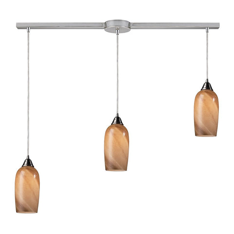 Sandstone 3 Light Pendant In Satin Nickel Ceiling Elk Lighting 