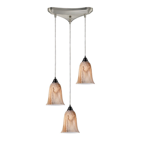 Granite 3 Light Pendant In Satin Nickel Ceiling Elk Lighting 