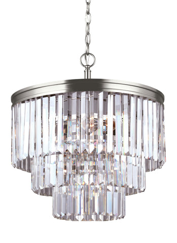 Carondelet Four Light Chandelier - Brushed Nickel Ceiling Sea Gull Lighting 