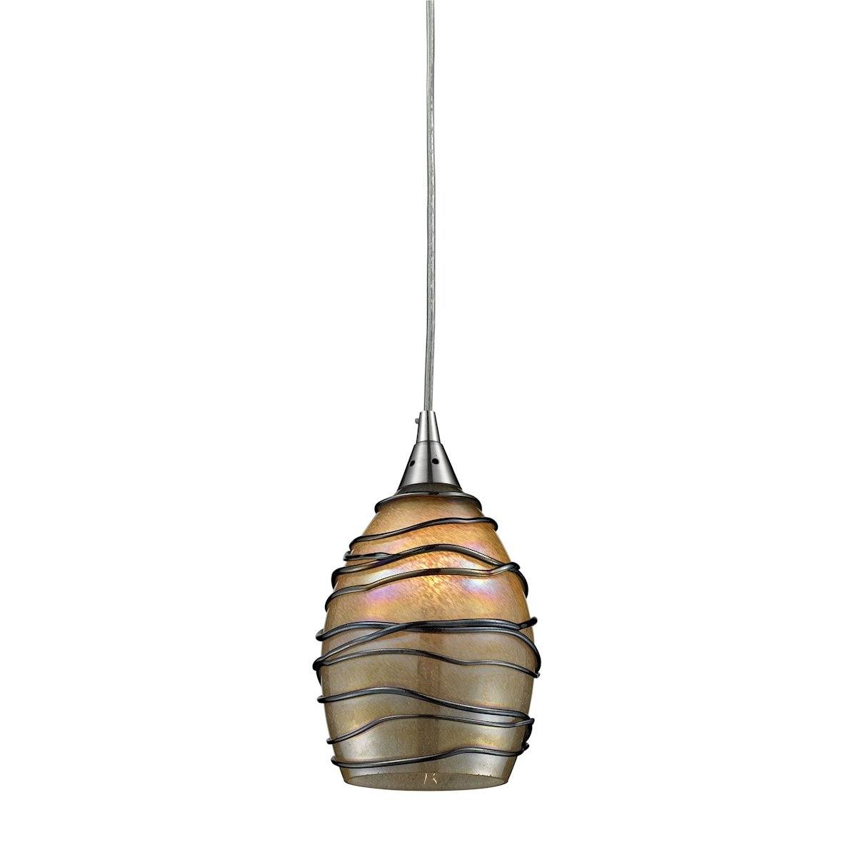 Vines LED Pendant In Satin Nickel Ceiling Elk Lighting 