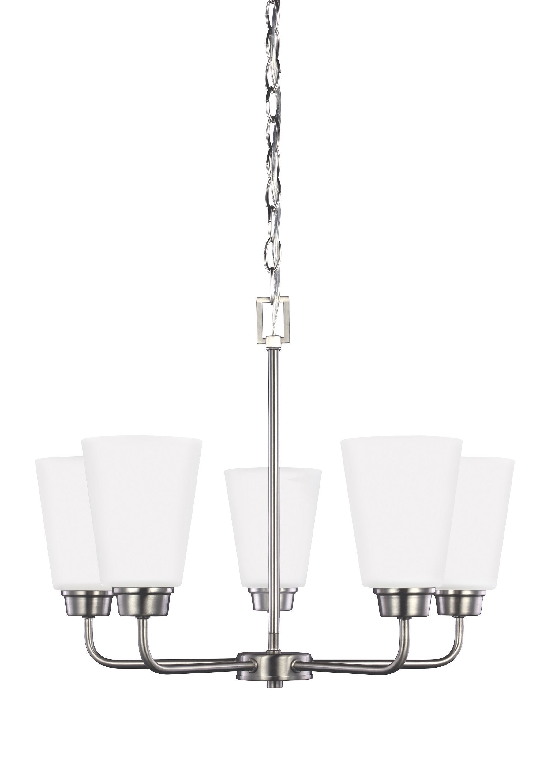 Kerrville Five Light Chandelier - Brushed Nickel Ceiling Sea Gull Lighting 