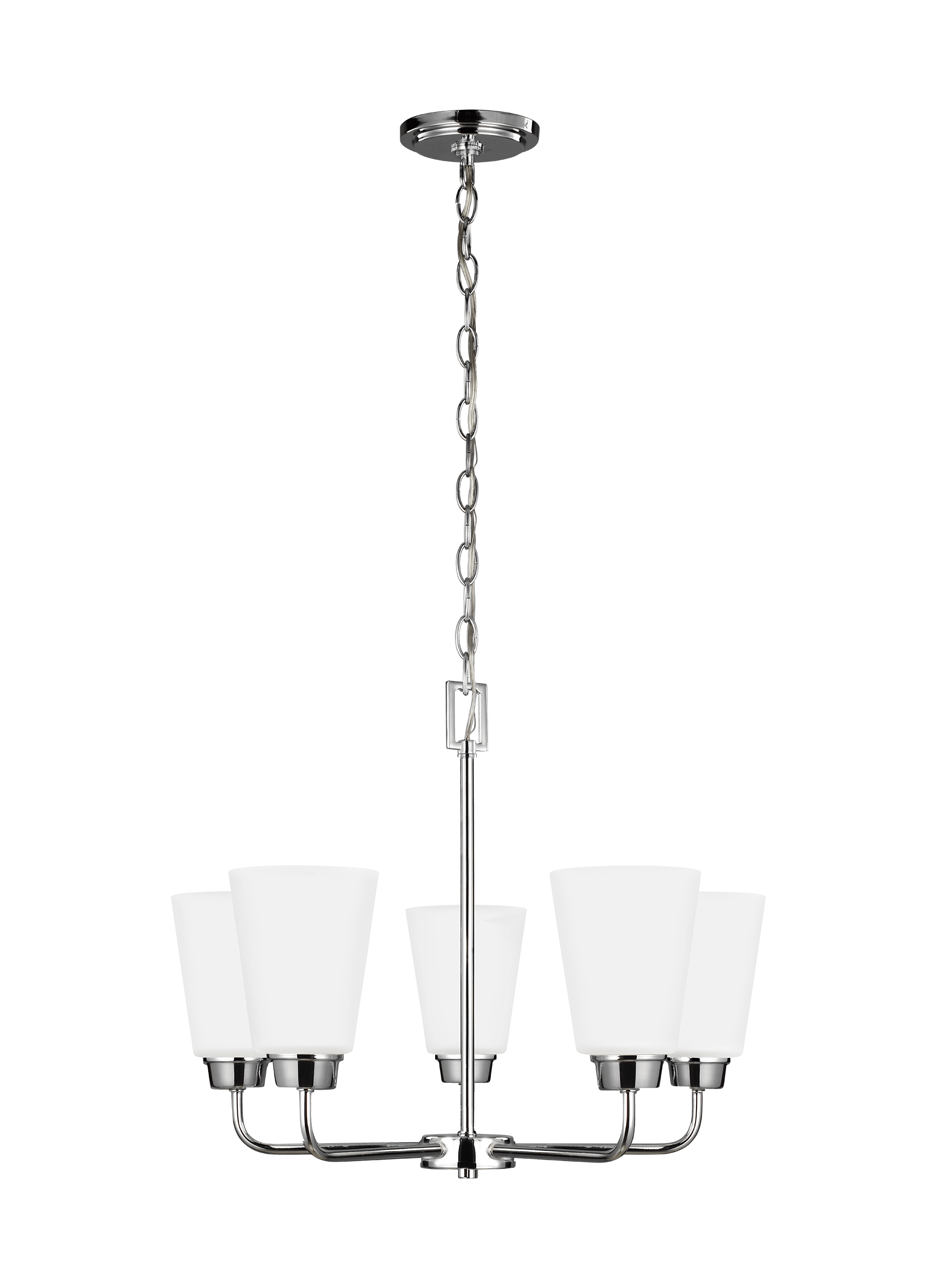 Kerrville Five Light LED Chandelier - Chrome Ceiling Sea Gull Lighting 