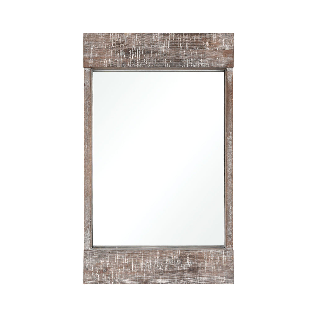 Dunluce Mirror in Natural Fir Wood with White Antique Wall Art ELK Home 