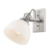 Hines 8"h Adjustable Wall Sconce / Flush Mount - Pewter with Opal Glass Wall Golden Lighting 