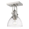 Hines 8"w Adjustable Wall Sconce / Flush Mount - Pewter with Seeded Glass Ceiling Golden Lighting 