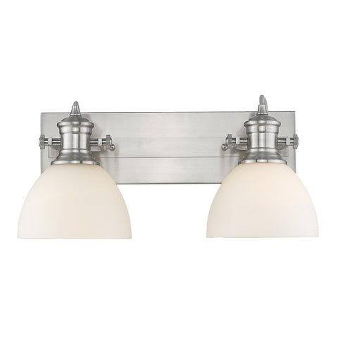 Hines 18"w Pewter Bath Vanity Light with Opal Glass Wall Golden Lighting 