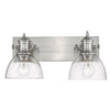 Hines 18"w Pewter Bath Vanity Light with Seeded Glass Wall Golden Lighting 