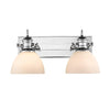 Hines 18"w Bath Vanity in Chrome with Opal Glass Wall Golden Lighting 