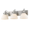 Hines 25"w Pewter Bath Vanity Light with Opal Glass Wall Golden Lighting 