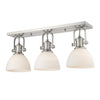 Hines 25"w Pewter Bath Vanity Light with Opal Glass Wall Golden Lighting 