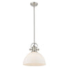 Hines 14"w Pewter Pendant with Opal Glass Ceiling Golden Lighting 