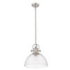 Hines 13"w Pewter Adjustable Pendant with Seeded Glass Ceiling Golden Lighting 